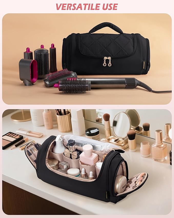 Marscamd Hair Tools Travel Bag Compatible with Dyson Airwrap Styler, Hair Tool Organzer with Hanging Hook for Multi-Stylers, Black