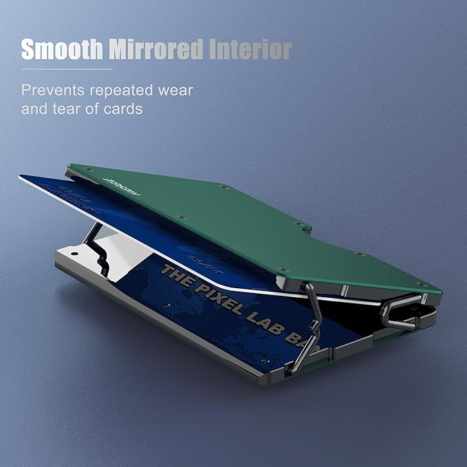 Minimalist Wallets for Men | Eagle and American Flag | Aluminum RFID Blocking Metal Wallet | Front Pocket EDC Pull Wallet | Slim Tactical Wallet | Carbon Fiber Card Holder Money Case