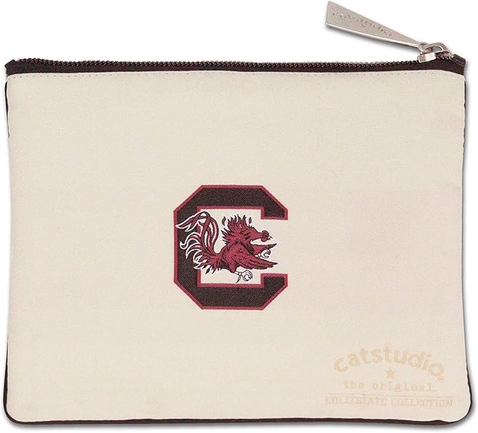 Catstudio Collegiate Zipper Pouch, University of South Carolina Travel Toiletry Bag, Ideal Gift for Alumni, Makeup Bag, Dog Treat Pouch, or Travel Purse