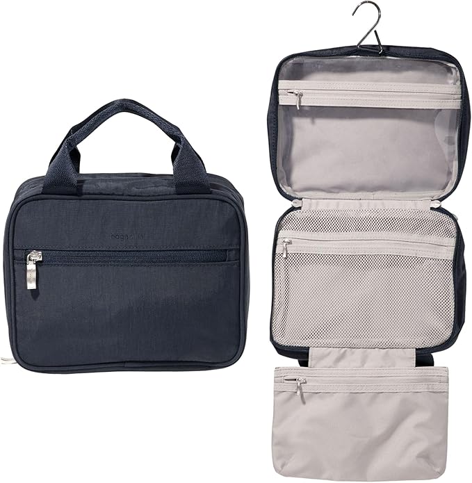 Baggallini Hanging Travel Toiletry Kit - Lightweight 6x10 Inch Makeup Bag