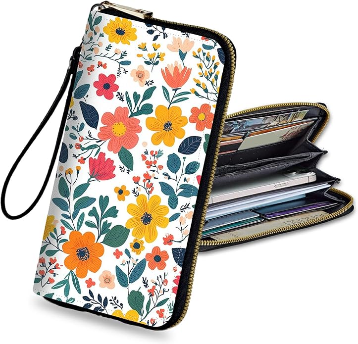 Wristlet Wallet for Women, RFID Blocking Phone Wallet, Large Capacity Zip Around Clutch, Fits iPhone 15 Pro Max, Travel Organizer Purse