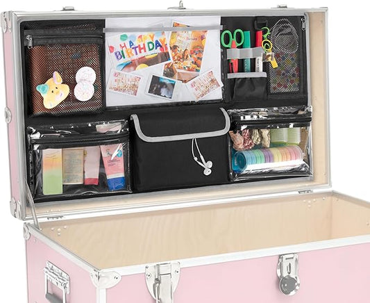 PGmoon 30” L X 17.5” W Camp Trunk Lid Organizer for Summer Camp, College, Travel, Storage with Multiple Pockets (Bag Only)