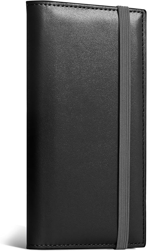 Zreal Checkbook Cover for Men and Women, Premium Vegan Leather Checkbook Holder for Top & Side Tear Duplicate Checks with RFID Blocking (Classic Black)