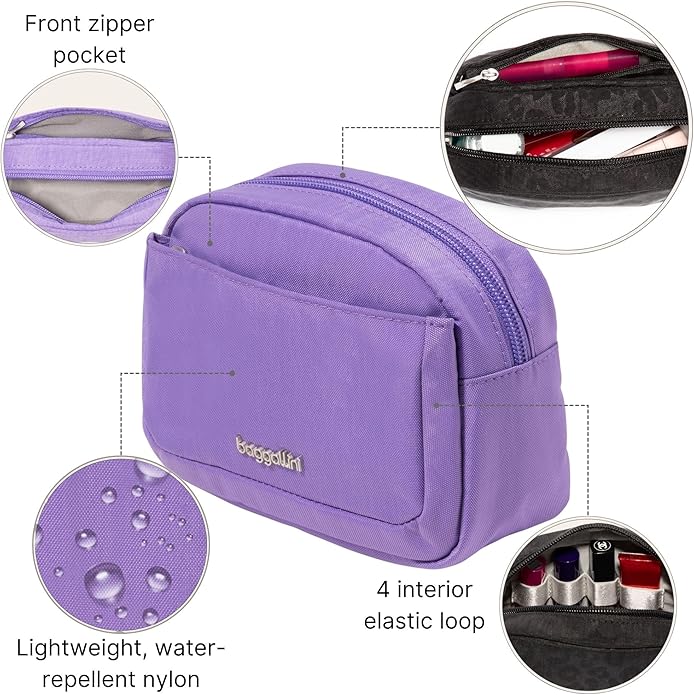 Baggallini Women's Pocket Cosmetic - Lightweight Bag - Travel Essentials Makeup Organizer