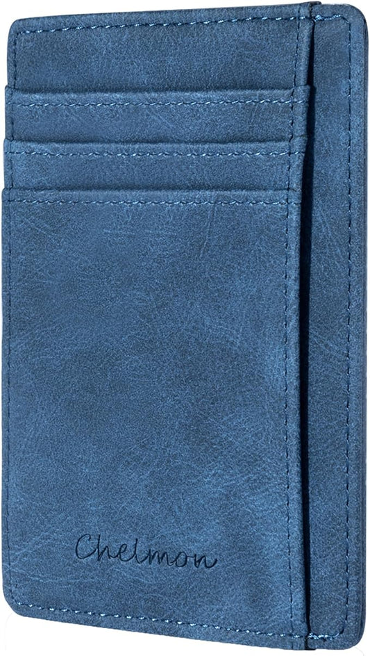 Chelmon Slim Wallet for Men, Minimalist Front Pocket RFID Blocking Credit Card Holder
