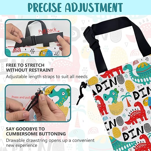 Car Trash Bag Dinosaur with Abstrct Palms and Eggs Leak-Proof Waterproof Car Garbage Bag with Drawstring Foldable Canvas Trash Bin with Adjustable Buckle for Car Accessories, Travelling, Camping