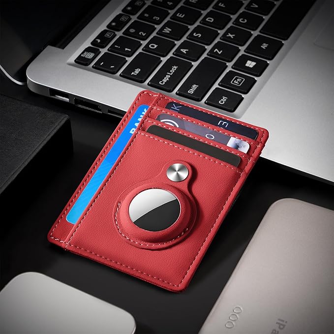 Hawanik Slim Minimalist Front Pocket Air Tag Wallet, RFID Blocking Card Holder Wallet with Airtag Holder