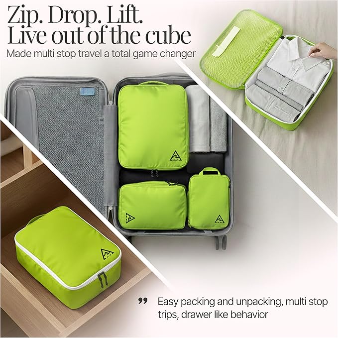 8-Piece Luxury Compression Packing Cubes & Bags for Travel – Maximize Space in Luggage with HybridMax Double-Capacity Design, 50 Luggage Tags, Deluxe Set, Lifetime Satisfaction Suitcase Organizer Bags