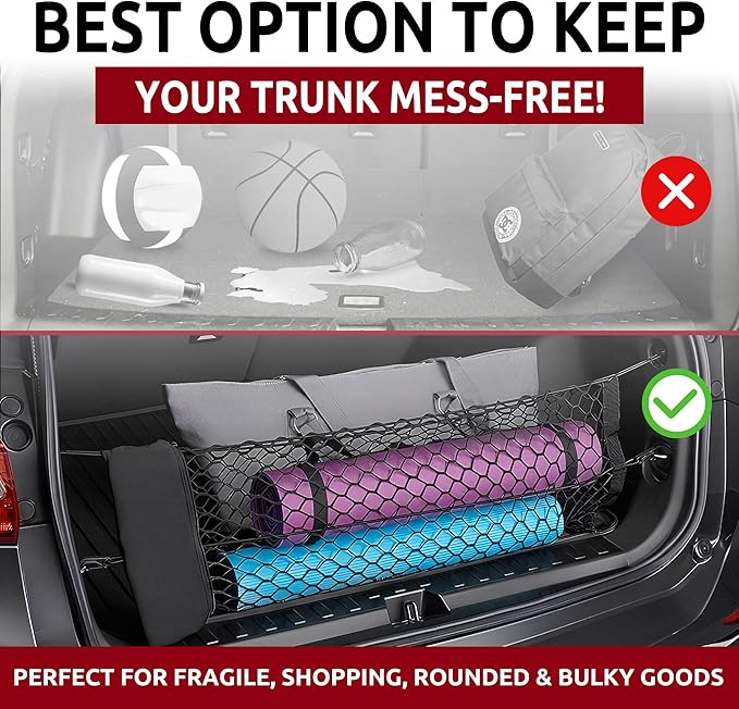 Envelope Style Automotive Elastic Trunk Mesh Cargo Net for Chevrolet Equinox 2018-2026 - Trunk Organizer and Storage - Cargo Net for SUV- Vehicle Carrier Organizer for Chevrolet Equinox