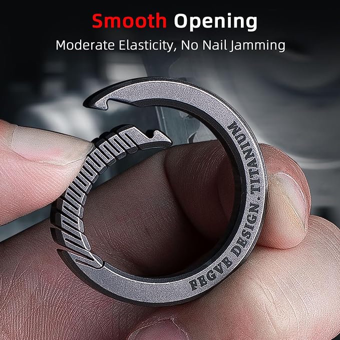 FEGVE Round Carabiner Keychain Clip, Spring Hook Key Chain Clip with 2pcs 1 Inch Key Rings for Men
