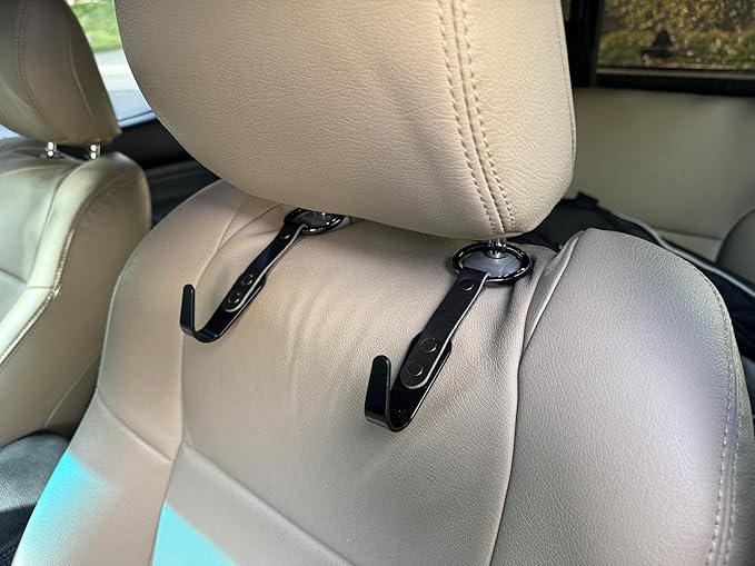 Headrest Hooks for Car 2 Pack Black