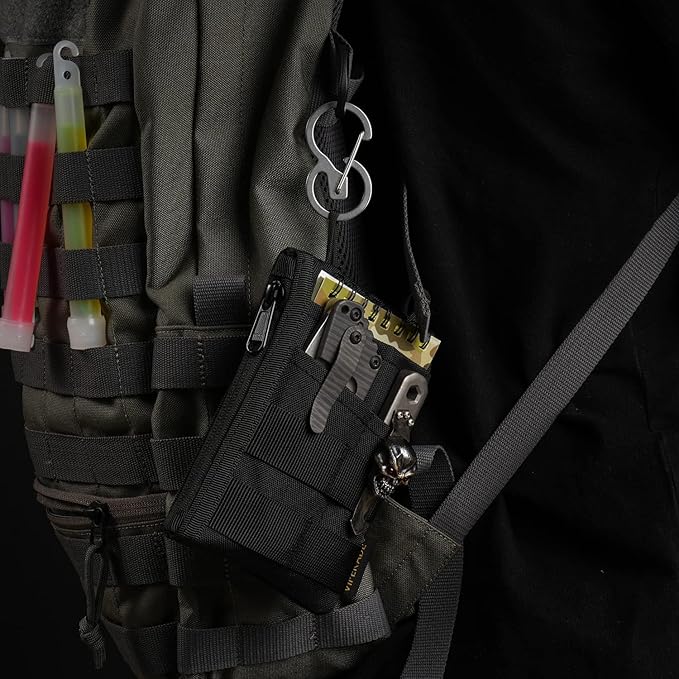 VIPERADE VE18 EDC Pouch, Pocket Organizer for Men, EDC Pocket Organizer, 3 Slots with 2 Zipper Pockets, Multitool Pouch