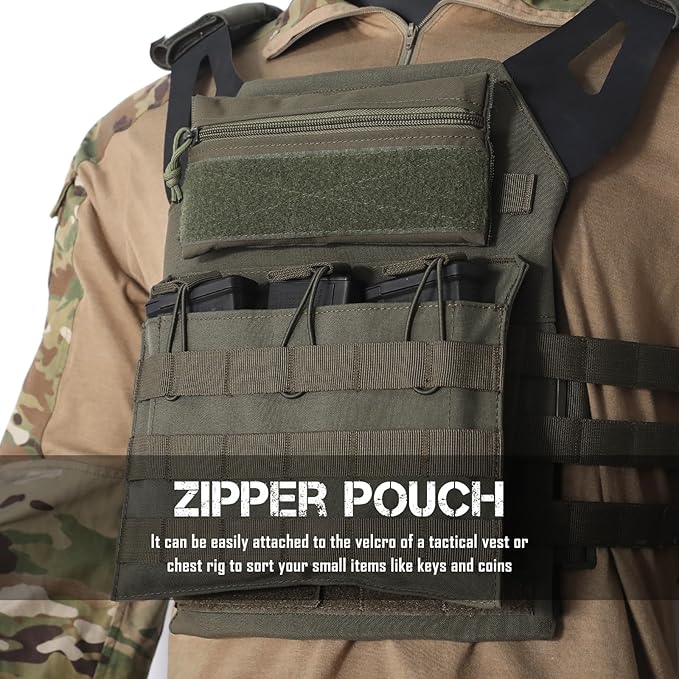 WYNEX Tactical Tool Zipper Pouch, Bag Insert EDC Organizer Utility Admin Storage Pocket Accessories Snack Pouch with Hook Backing for MK3 MK4 Chest Rig