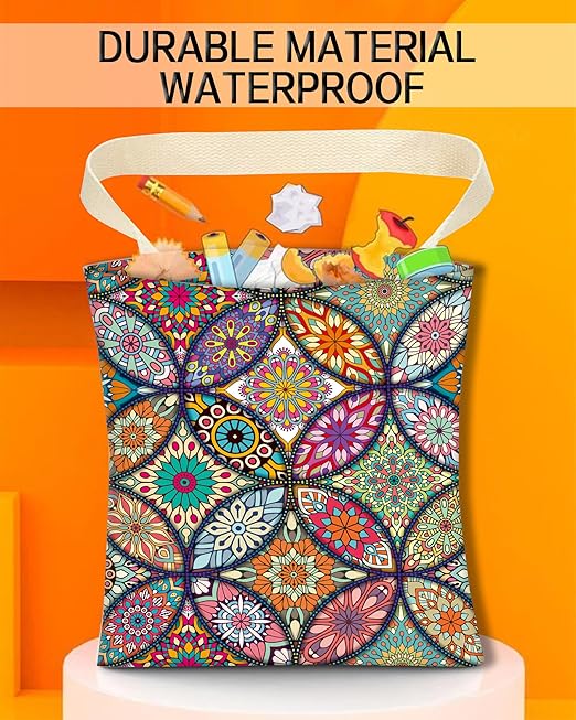 Car Garbage Can, Car Trash Bag, Car Garbage Bag, Hanging Car Trash Can for Car Accessories, Vehicle, Travelling, Camping, Cute Car Back Seat Organizer, Luxury Mandala Pattern