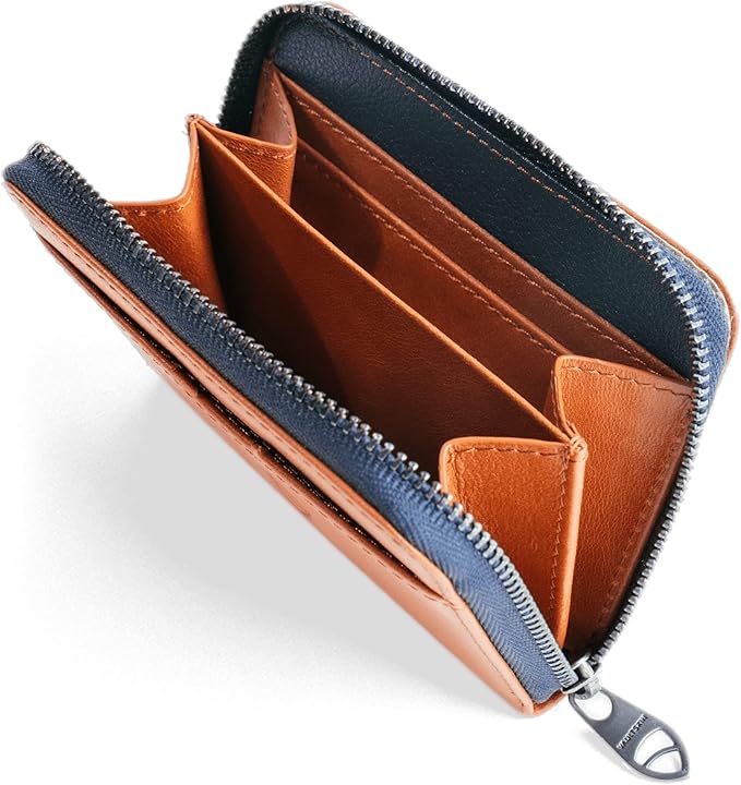 Vaultskin Mayfair Premier Leather Zip Wallet - Ultimate RFID Safety, Streamlined for Style & Functionality for Men and Women