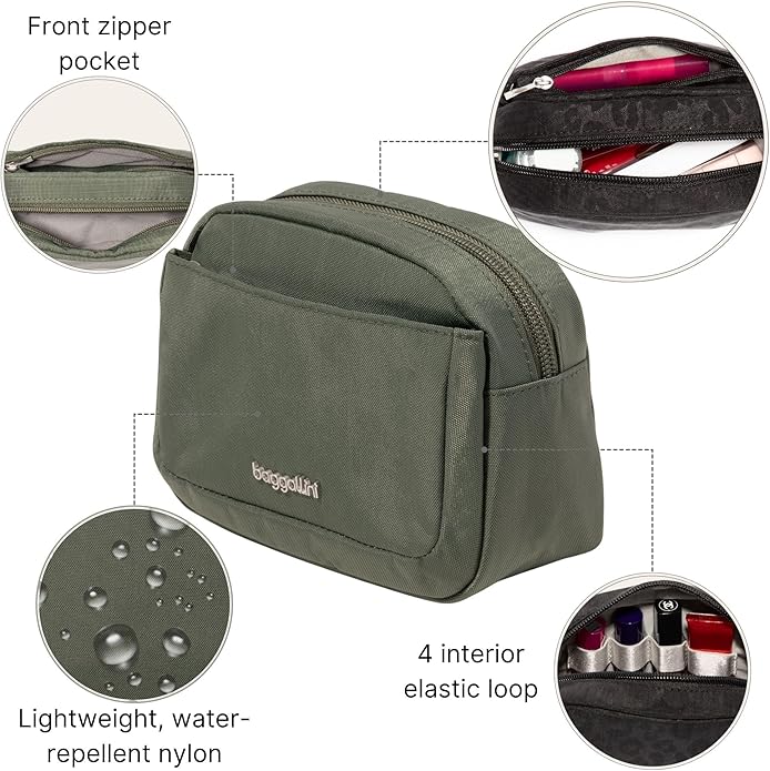 Baggallini Women's Pocket Cosmetic - Lightweight Bag - Travel Essentials Makeup Organizer