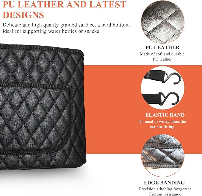 povtii Car Purse Holder Between Seats, Large Capacity Leather Auto Front Seat Handbag Organizer Pocket, Backseat Barrier Storage Bag for Kids Pet, Universal Interior Car Accessories