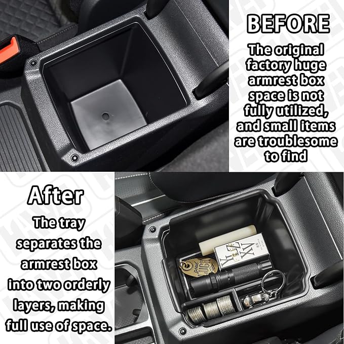HGWEI Center Console Organizer Compatible with VW Tiguan 2018 2019 2020 2021 2022 2023 2024 And Volkswagen Taos 2022-2025, ABS Insert Tray Armrest Storage Box Interior Accessories, White