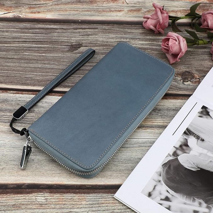 Lavemi Small Compact Women Wallet RFID Blocking Genuine Leather Bifold Purse with ID Windows