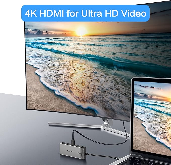 SmartQ H352 7-in-1 USB C Hub with 4K HDMI, 100W PD, USB-C Data Port, 2 USB-A 5Gbps, SD Card Reader & MicroSD Slot, Compatible with MacBook Air/Pro, XPS, Laptops, Tablets, Desktops