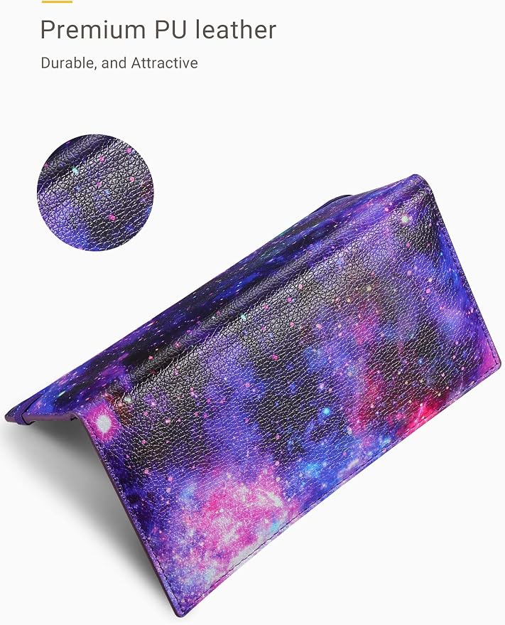 Zreal Checkbook Cover for Men & Women, Premium Vegan Leather Checkbook Holder for Top & Side Tear Duplicate Checks with RFID Blocking (Starry)