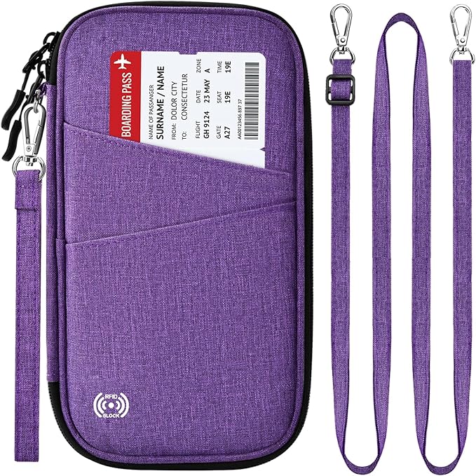 BKNOOU Passport Holder Family Rfid Blocking Travel Document Organizer,Travel Passport Wallet Waterproof Multiple Passport Holder for Traveling,Passport Organizer for Men Women