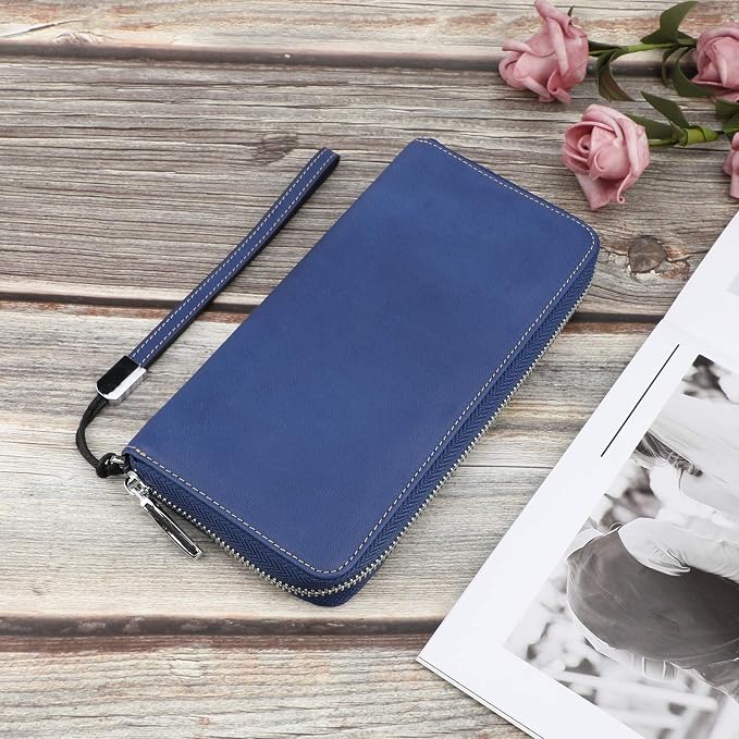 Lavemi Small Compact Women Wallet RFID Blocking Genuine Leather Bifold Purse with ID Windows