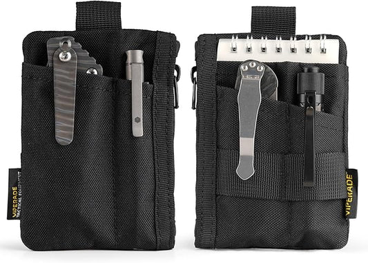 VIPERADE VE28 6-in-1 EDC Pouch, 500D Compact EDC Pocket Organizer, Molle Extension Tool Storage Bag, Small Coin Purse/Card Holder/Swiss Army Knife Pocket Pouch (Black)