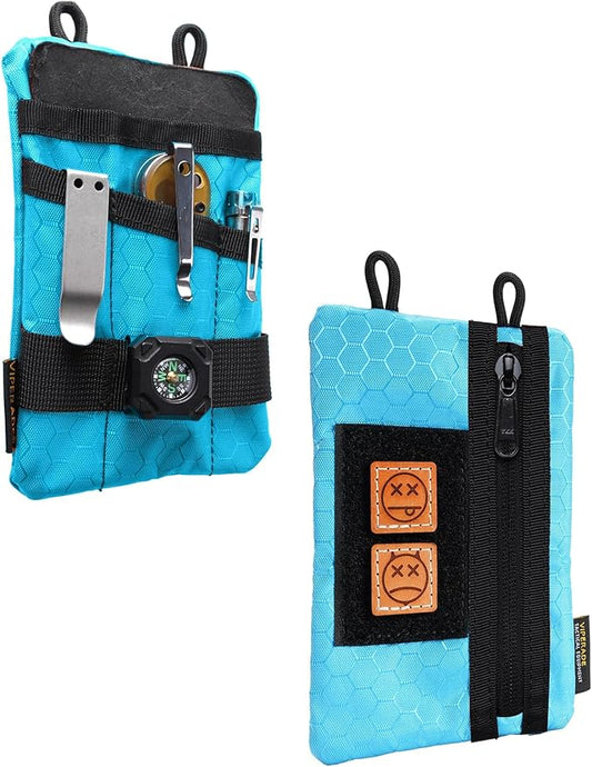 VIPERADE VE1-P Pocket Organizer, EDC Pocket Organizer Men, EDC Organizer Pouch Tool Pouch with 5 Tool Storage EDC Pouch for Flashlight, Pocket Knife, Tactical Pen, EDC Gear (Blue)