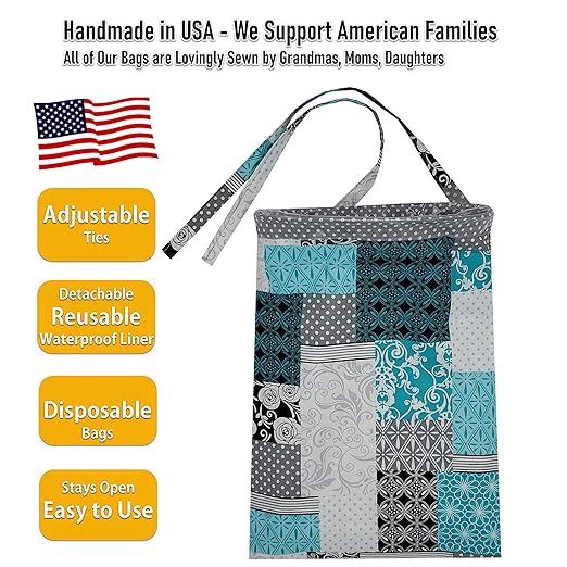 Car Trash Bag Hanging Front Seat Back Seat Headrest Console - Car Trash Bin with Reusable Waterproof Liner and Disposable Bags - Car Waste Basket (Large Teal)