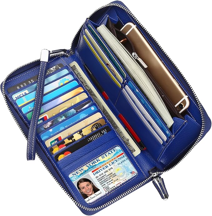 Lavemi Small Compact Women Wallet RFID Blocking Genuine Leather Bifold Purse with ID Windows