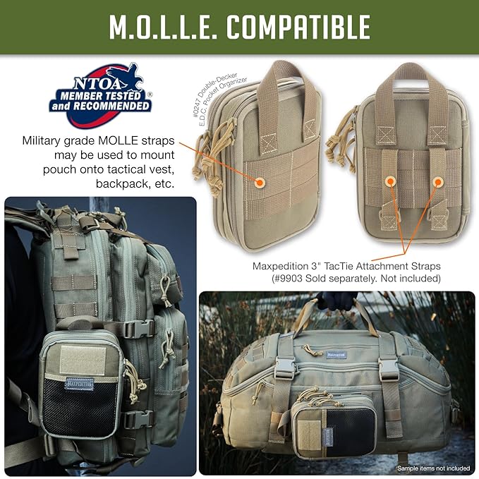 MAXPEDITION Double-Decker Pocket Organizer, Tactical Tool Pouch for Organization, EDC Pouch for Everyday Carry