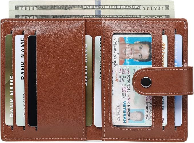 FALAN MULE Wallet for Men Leather RFID Blocking Bifold Credit Card Holder with ID Window