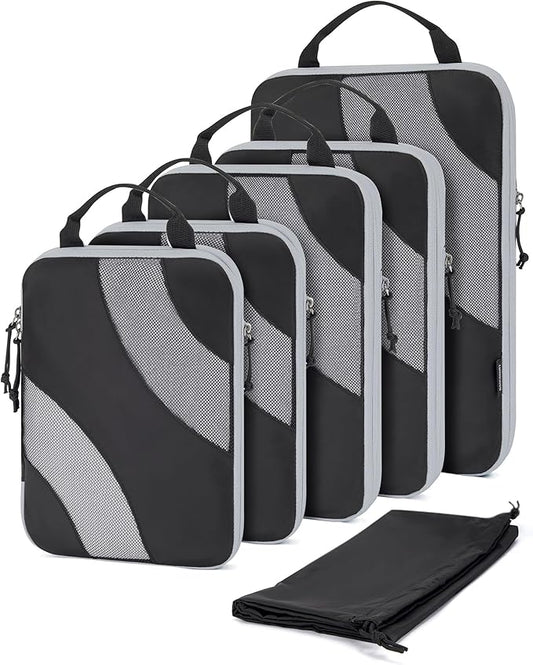 BAGSMART Compression Packing Cubes, 6 Set/4 Set/2 Set Travel Packing Cubes for Carry on Suitcases, Compression Suitcase Organizers Bag Set & Travel Cubes for Luggage, Lightweight Packing Organizers