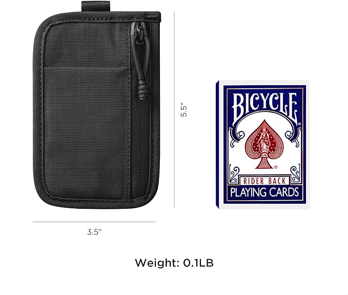ALPAKA Stash Pouch, Slim EDC Pouch & Pocket Organizer for Everyday Carry, Mens Small Wallet with Dual YKK Zip Compartments, Card Slot & HUB Webbing Loop, Black Axoflux 210D