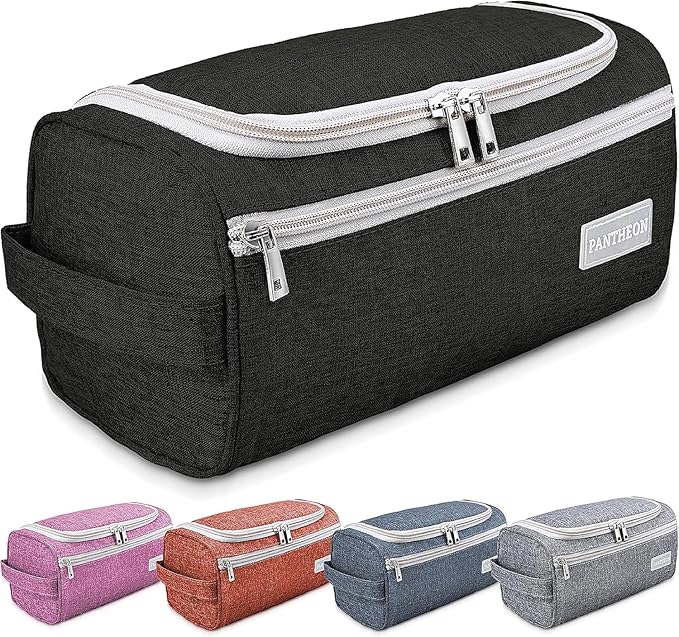 emissary Travel Hanging Toiletry Bag, Lightweight Travel Makeup Organizer for Man and Women, Waterproof Cosmetic Makeup Bag Organizer with Hanging Hook for Accessories,Essentials, Toiletries (Black)