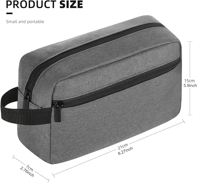 Icramsy Travel Toiletry bag Toiletry bag for women men Hanging Cosmetic bag Travel accessories for Women Men (Grey)