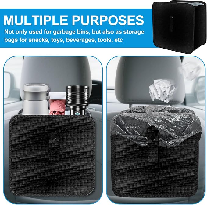 Foldable Car Trash Can Hanging Waterproof Leakproof Storage Bag | Portable Collapsible Large Capacity for Cars SUV Truck RV
