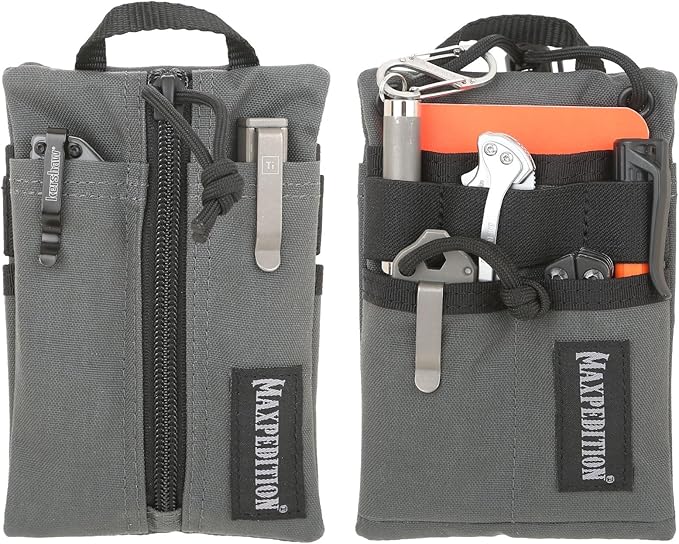 MAXPEDITION Platy Pocket Organizer, Durable EDC Tool Pouch for Men, Neck Wallet with Paracord Lanyard, Holds Flashlight, Multitool, Pen, Notebook