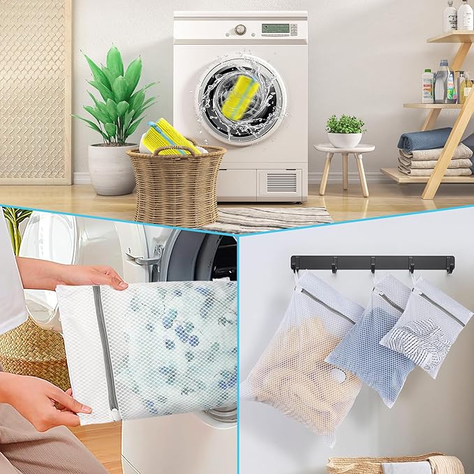 Shoe Washing Machine Bag, 2 Pack – Laundry Shoe Bag for Dryer, Reusable, Fits All Shoe Types, 360° Deep Cleaning with Self-Locking Zipper, Wash Two Pairs at Once, Protects Shoes and Washing Machines