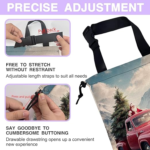 Car Trash Bag Hanging Santa Claus Red Truck Car Trash Can for Back Seat Waterproof Car Trash Bin with Adjustable Straps and Drawstring for Car Accessories Vehicle Travelling Camping