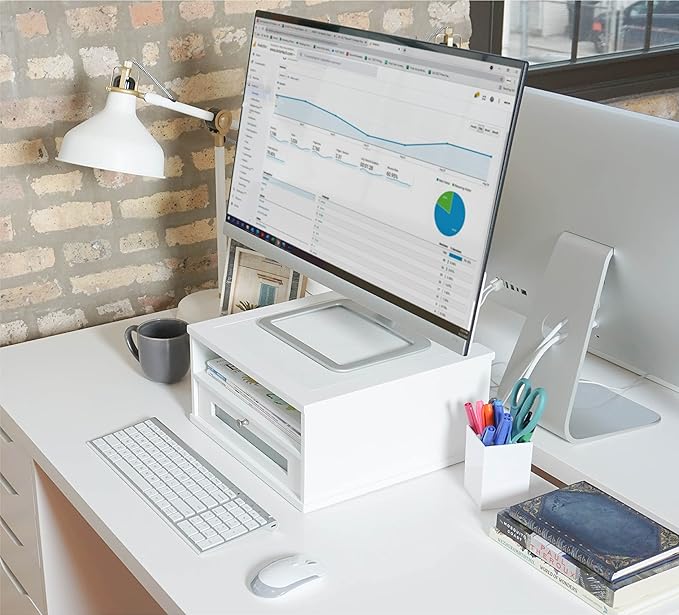 Victor Wood Monitor Riser, W1175 (Pure White)