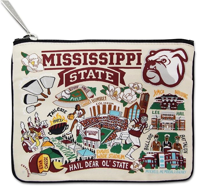 catstudio Mississippi State University Collegiate Zipper Pouch Purse | Holds Your Phone, Coins, Makeup, Dog Treats, & Tech Tools