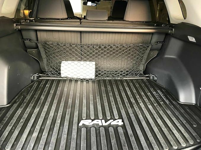 Trunk Organizer Cargo Net for Toyota RAV4 2019–2025 – Envelope Style Cargo Net for SUV – Premium Mesh Elastic Car Trunk Organizer Vehicle Carrier Storage – Compatible with RAV4