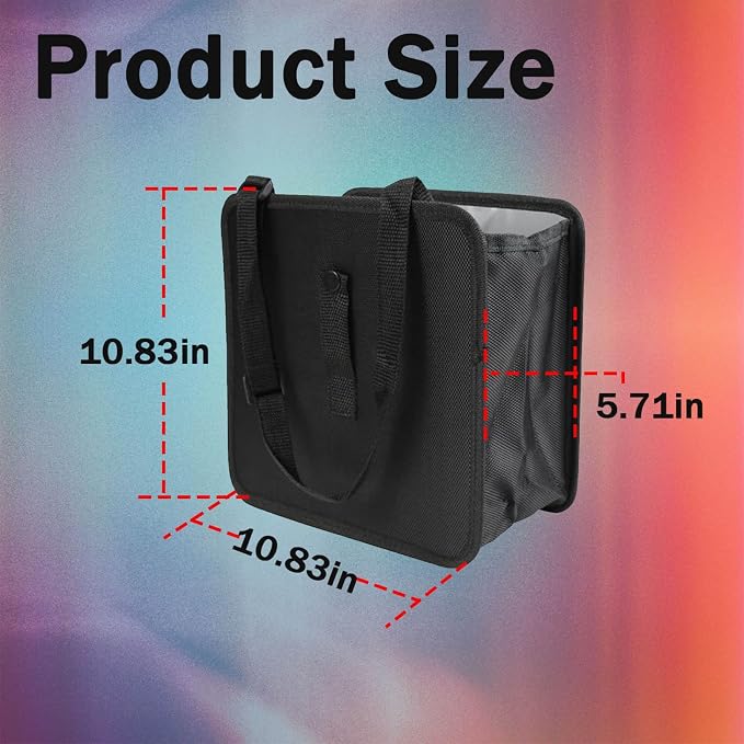 Car Trash Can, Oxford Cloth Foldable Car Trash Bin Hanging, 1.85 Gallon Capacity Garbage Bag Organizer, Leak-Proof Waterproof Auto Storage Container (Large)