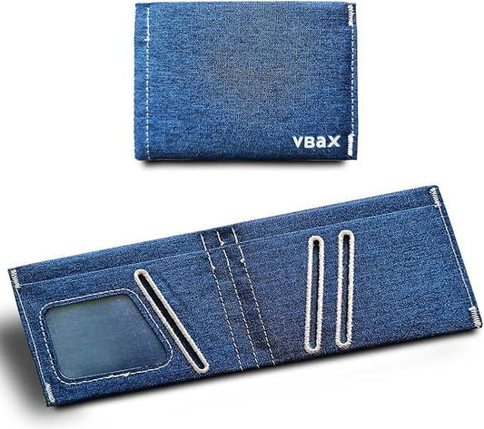 Minimalist RFID Blocking Slim Wallet for Men – Waterproof Microfiber Front Pocket Bifold Card Holder – Holds 10 Cards & Cash (Marine Edition)