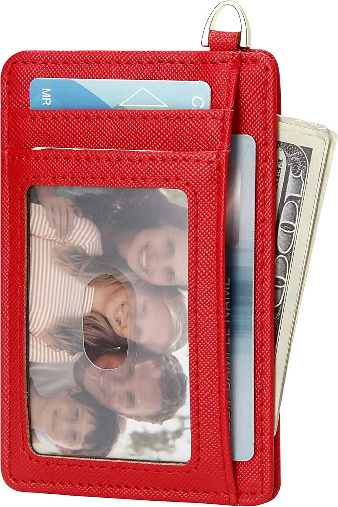 GEEAD Red Slim Minimalist Front Pocket RFID Blocking Card Holder Wallets for Men & Women