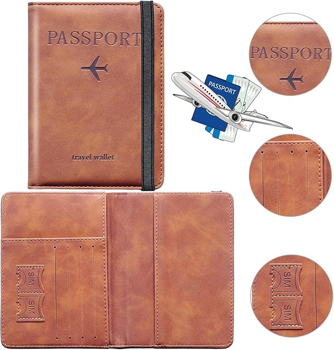 Passport Holder for Travel Women and Men RFID Passport Holder with Card Slots Holder Passport Case Passport cover Passport Wallet Travel Essentials and Accessories