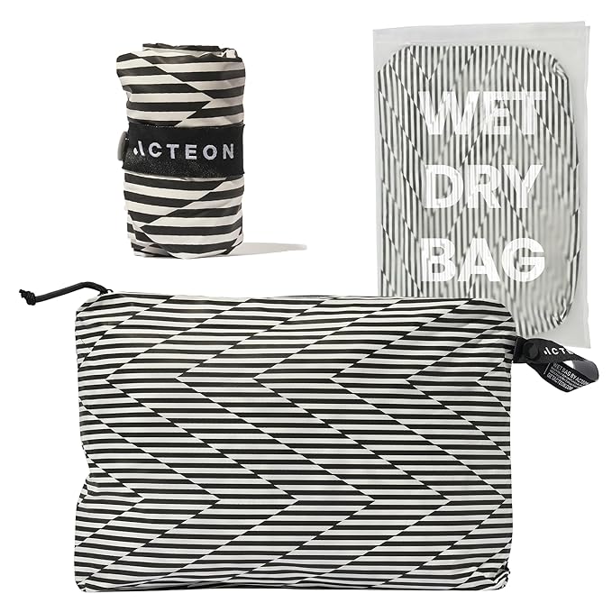 Acteon Wet Dry Bag, Large Travel Water-Resistant Swimsuit & Clothes Organizer, Foldable Pocket Sized Pool, Beach & Gym Bags, Fit for Bikini, Swim Workout Shoes & Towels, Toiletries, Dirty Laundry