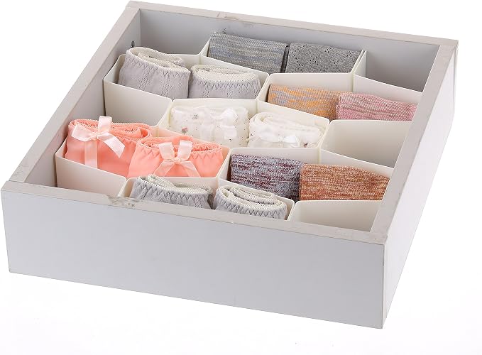 YBM HOME Honeycomb Drawer Divider Organizer 4pcs, DIY Plastic Grid Customizable Partition Storage for Underwear Socks Bras Ties Belts Scarves, Total of 13 Slots